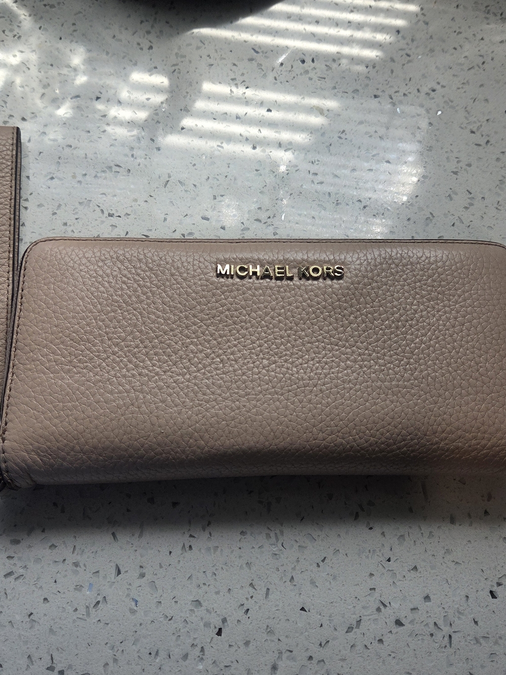 Michael Kors Pebbled Leather Wallet in Taupe